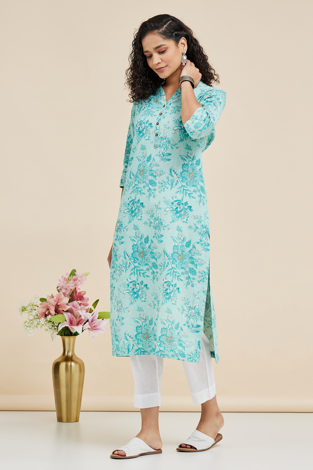 Stop - Printed Flex Mandarin Women's Casual Wear Kurta