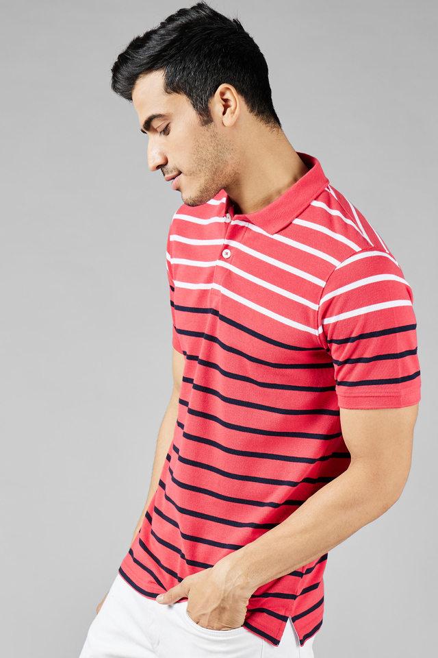 Stop - Stripes Cotton Blend Regular Fit Men's T-Shirt