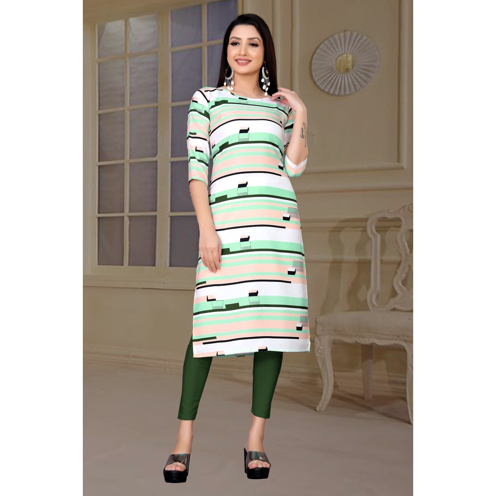 Vastra Soundarya Women Printed A-line Kurti (Multi Colour)