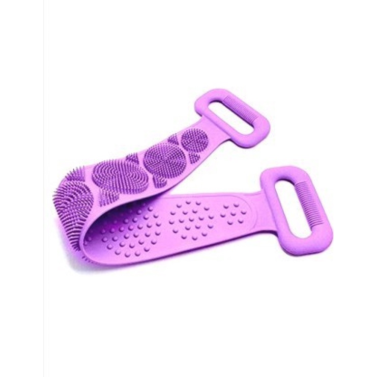 Vadhavan Silicone Back Scrubber Belt Soft Body Massage Cleaning Exfoliating Bath Brush