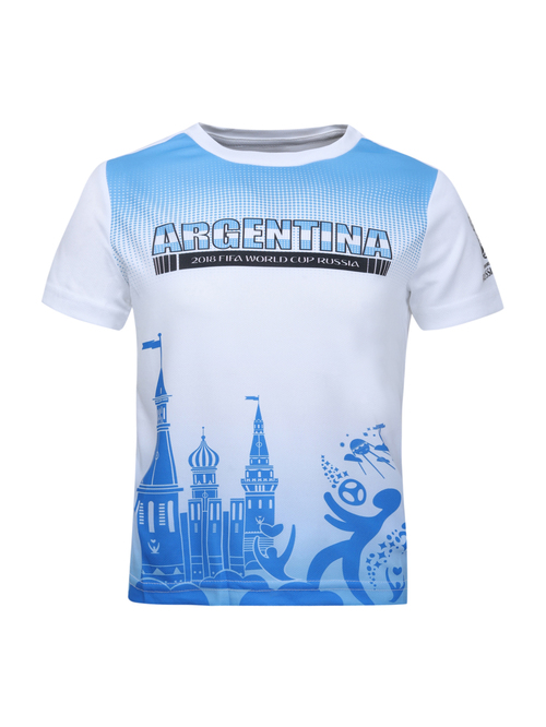 ALCIS Fifa Kids White & Blue Printed T-Shirt