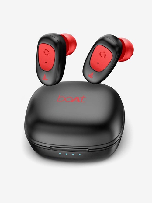 boAt Airdopes 201 T TWS Earbuds with Up to 12H Playback with Case, BT V5.0 & IPX4 (Raging Red)