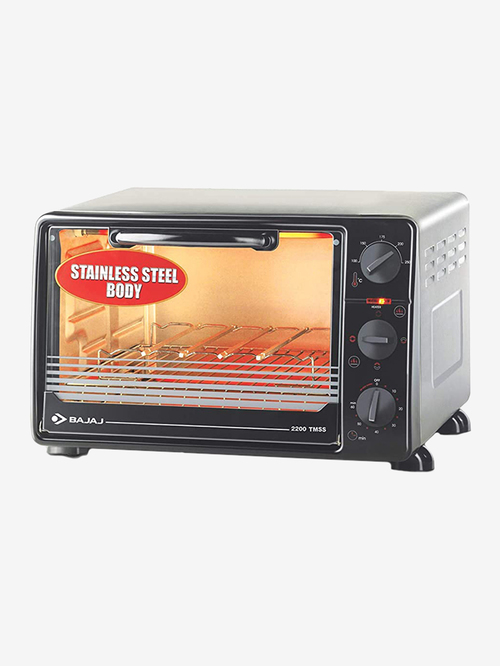 Bajaj 2200 TMSS 22L Oven Toaster Grill - OTG (Black/Silver)