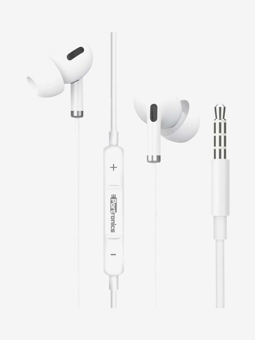 Portronics Conch Delta POR-1146 Wired Earphone with Microphone (White)