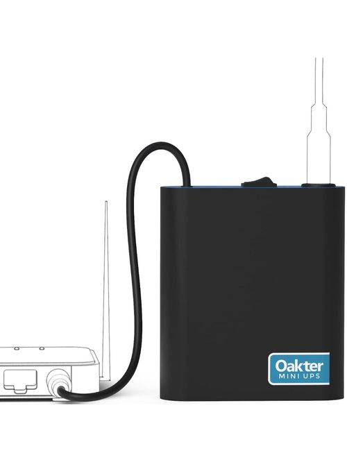 Oakter Mini UPS 2000 mAh Power Backup for Wi-Fi Router (Black)