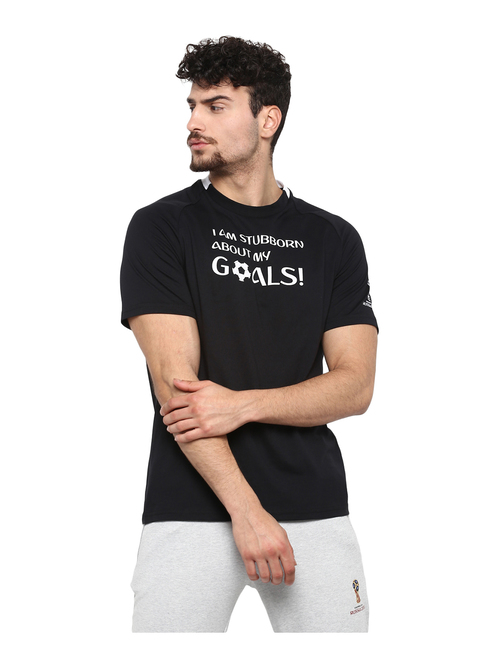 ALCIS Black Round Neck Cotton T-Shirt