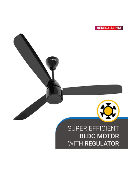 Atomberg Renesa Alpha 1200 mm 3 Blades Ceiling Fan - Pack of 1 (Black)