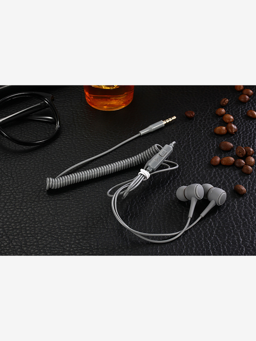 KARLER BASS KR205 Wired Earphone with Mic (Grey)