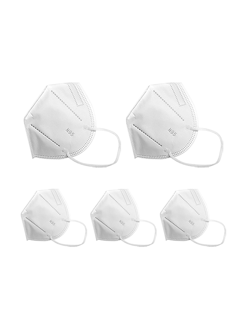 I KALL N95 5 Layered High Filtration and Reusable Particulate Face Mask - White (Pack of 5)