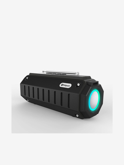 FitSpark DHUN Portable Wireless Speaker with LED Lights TWS & FM Radio (Black)