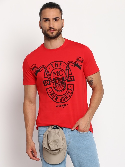 Wrangler Red Printed T-Shirt