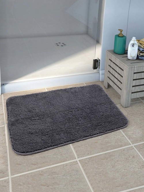 Saral Home Grey Microfiber 1200 TC Bathmat - Set of 1