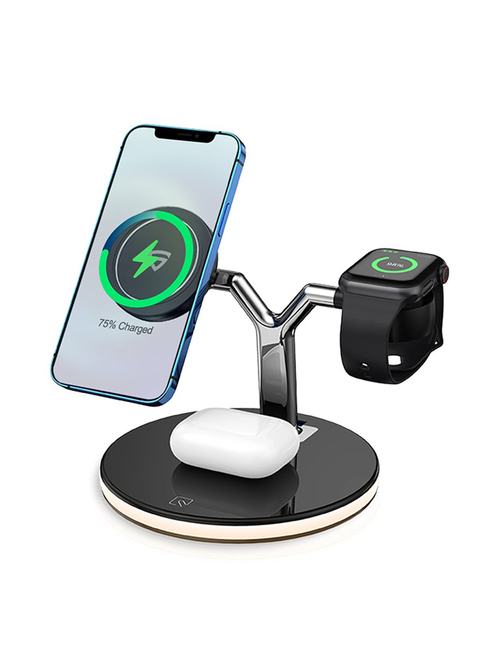 RAEGR MagFix Trio Arc M1700 Mag-Safe Compatible Wireless Charging Station (3 in1) - (Black)