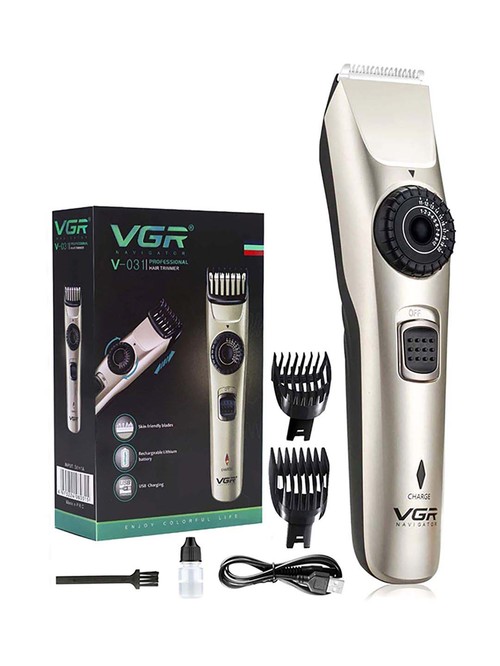 VGR V-031 Professional Cordless Hair Trimmer - 90 min Runtime (Gold)