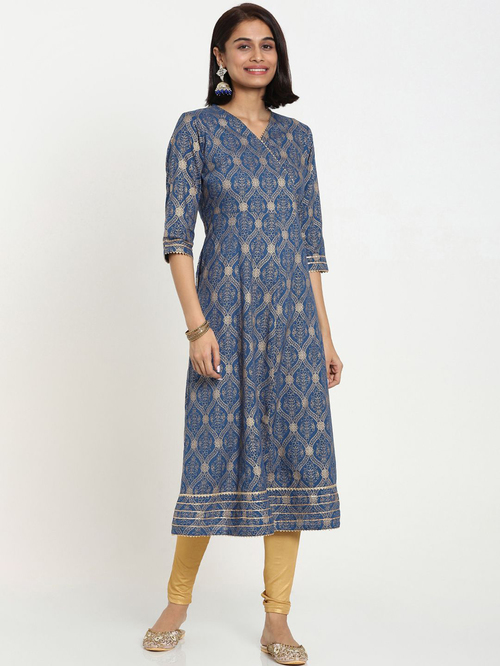 Bewakoof Blue Printed A-Line Dress