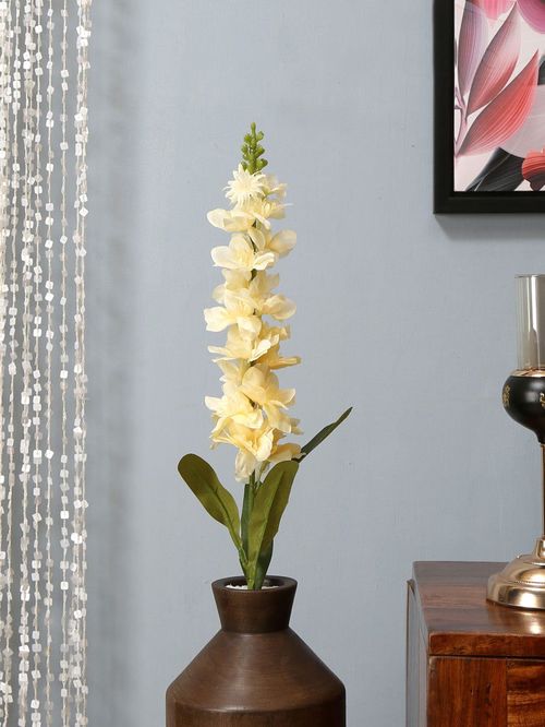 @home Yellow Plastic Gladious Artificial Flower Stick