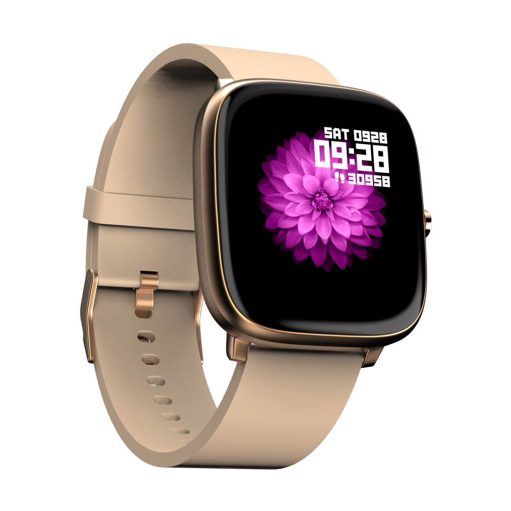 Noise ColorFit Qube Smartwatch (Beige Gold) with 1.4 inches Full Touch Curved HD Display, Upto 7 Days Battery runtime, IP68 Water Resistant Rating