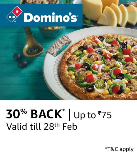 Domino's - Order food using Amazon Pay and Get upto Rs 75 back