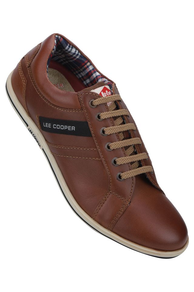 Flat 50% off on LEE COOPER - Mens Synthetic Leather Laceup Sneakers