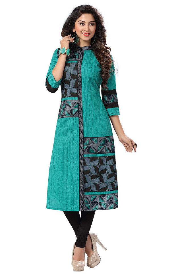 Flat 70% off on ISHIN Womens Mandarin Neck Printed Kurta at 599