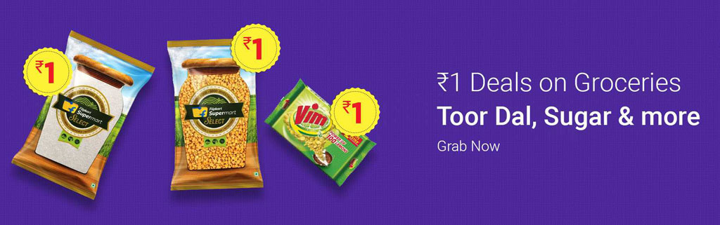 Flipakt Rs 1 Deals on Groceries