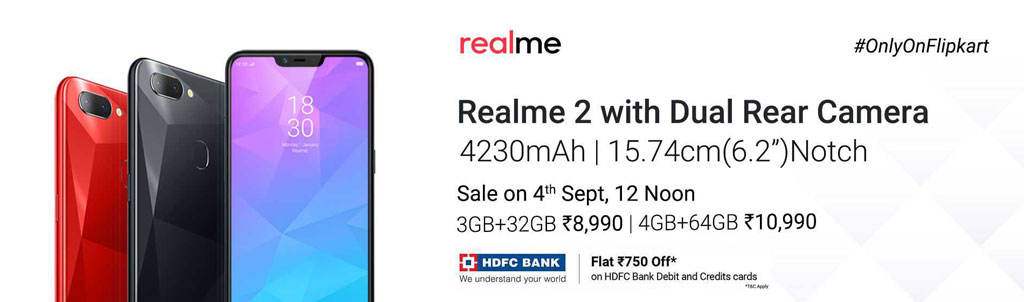 Flipkart Exclusive Realme 2 From Rs 8,990