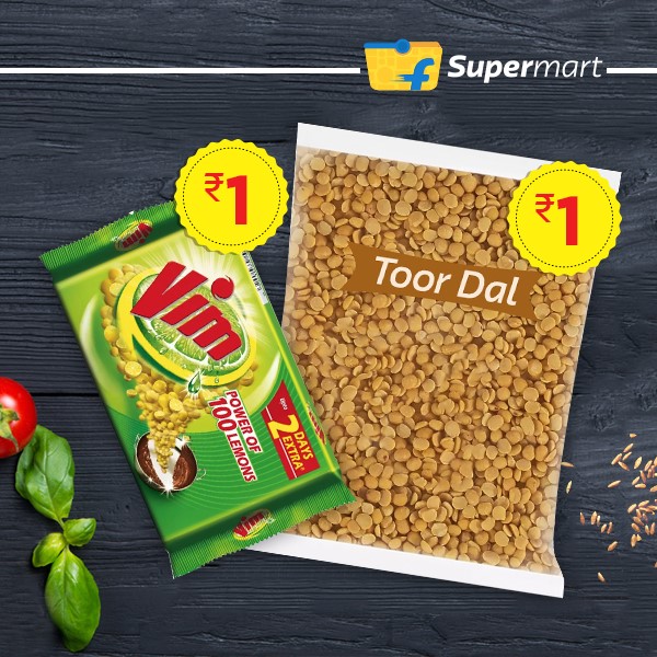 Flipkart Supermart - Toor Dal (1Kg) Rs 1 Only