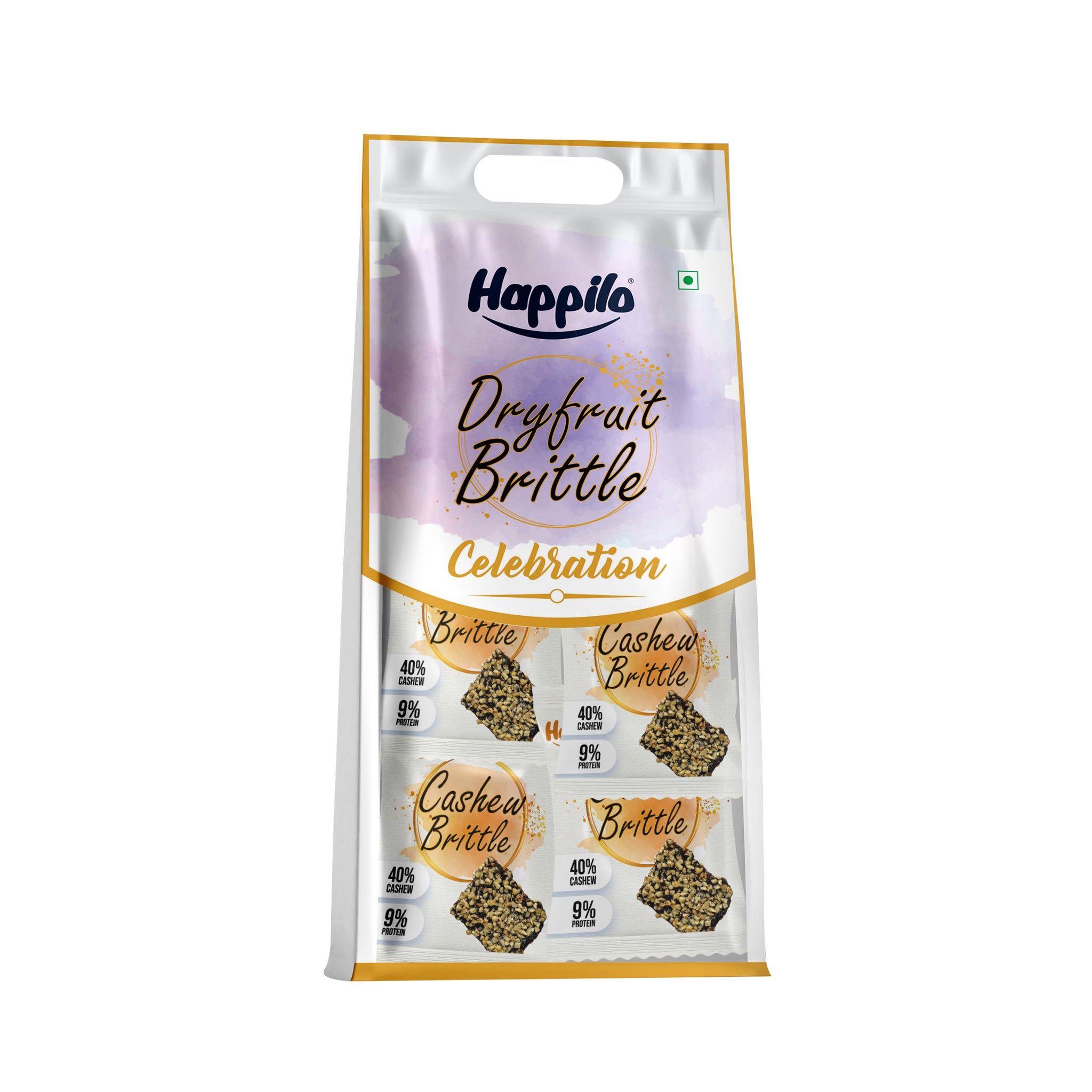 17g (Pack of 12) - Happilo Premium Cashews Brittle Celebrations Pack 204g (17gX12)