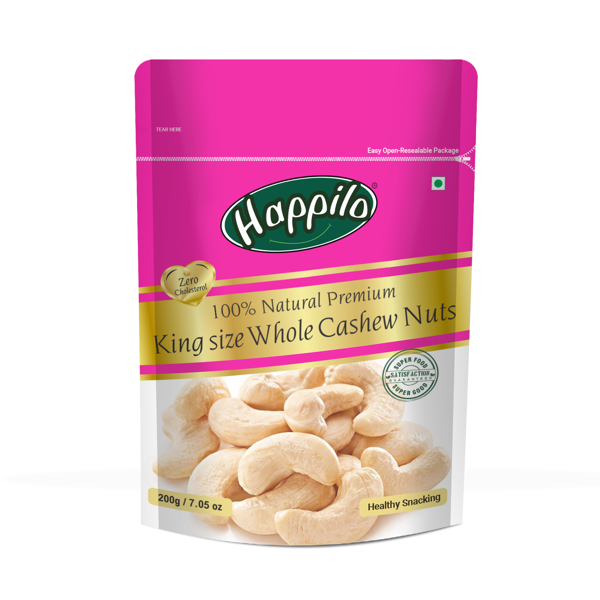 200g - Happilo King Size Premium Whole Cashew Nuts