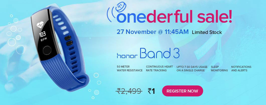 Honor Band 3 - One Rupee Sale! 