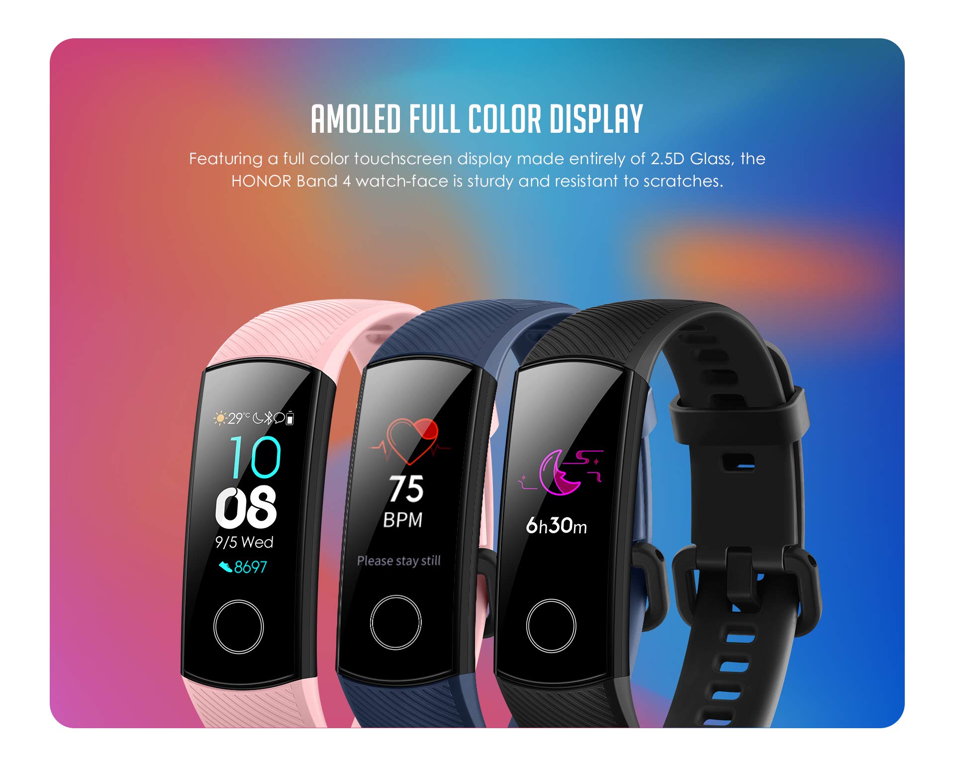 Honor Band 4 with AMOLED full color display