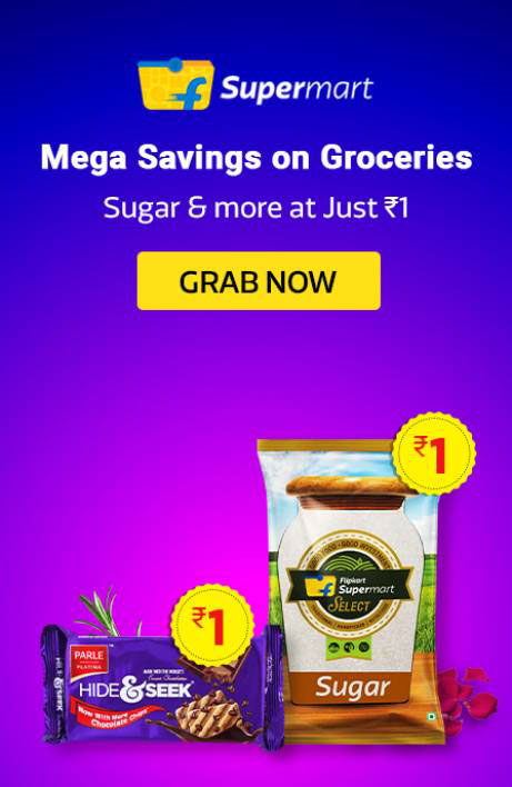 Mega Savings on Groceries Sugar & more at Just Rs 1