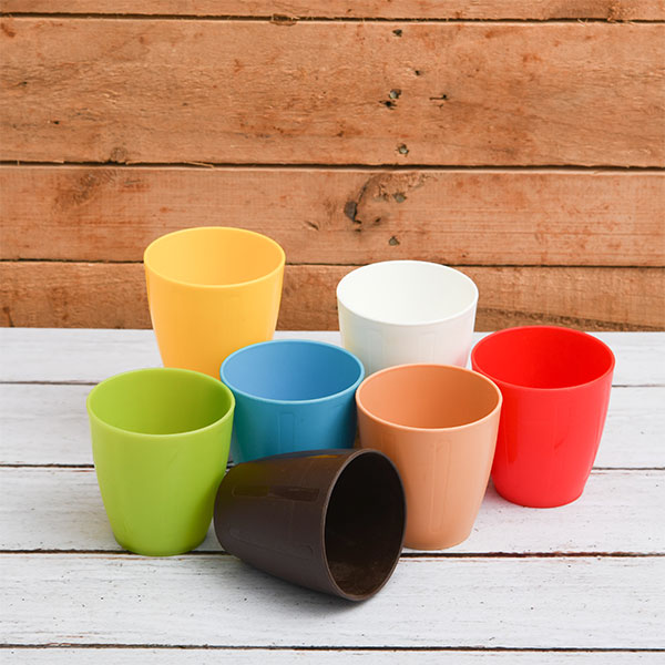 3 inch (8 cm) Mini Ronda Round Plastic Pot (Mix Color) - Pack of Seven