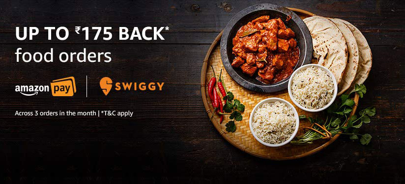 Order food using Amazon Pay and Get Rs 175 cashback