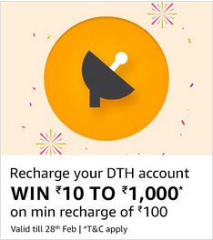 Recharge DTH account and win Rs 100 to 1000