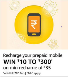 Recharge prepaid mobile and win Rs 10 to 300
