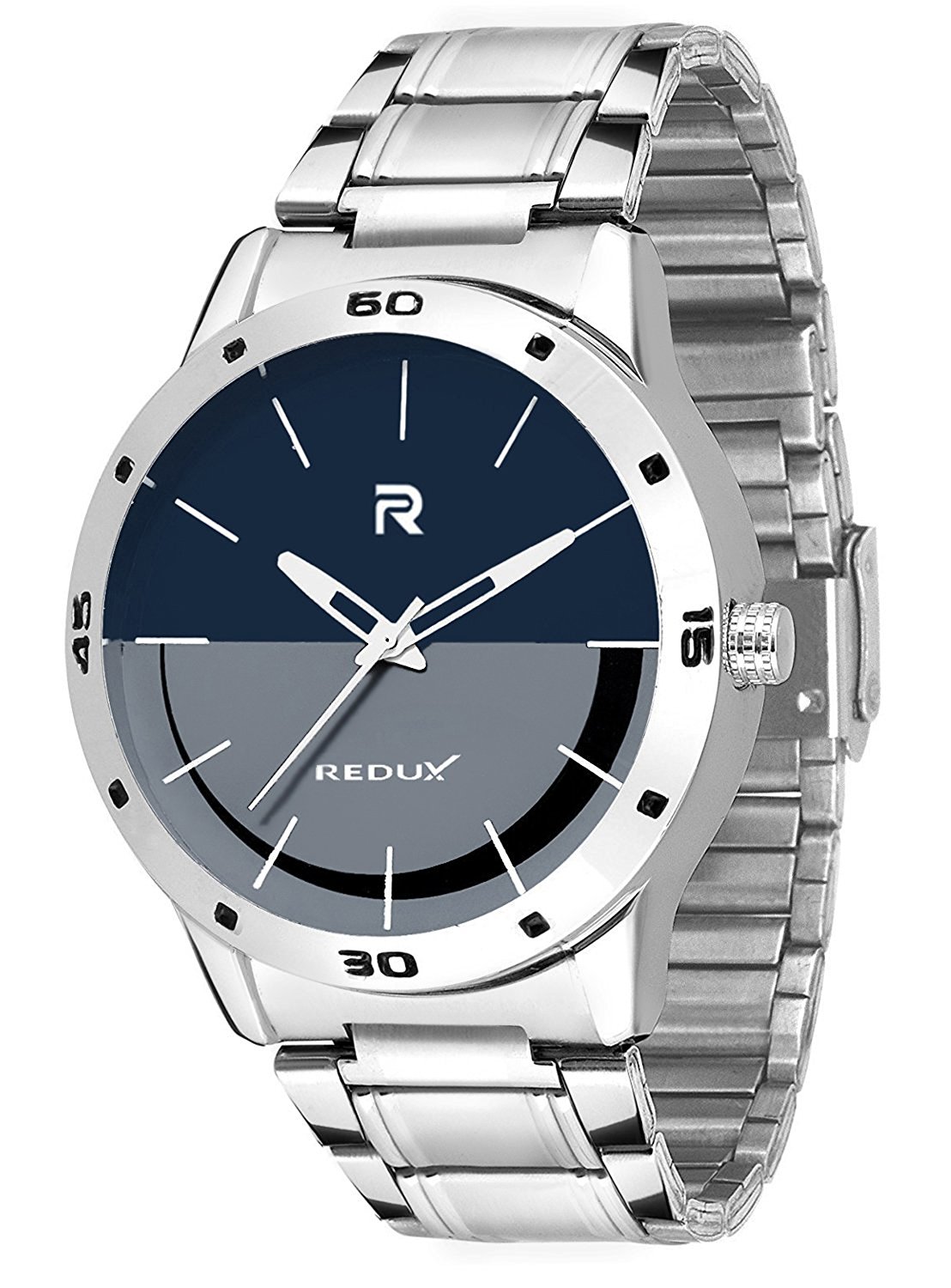 Redux Stainless Steel Blue & Grey Dial Analog Mens Watch 