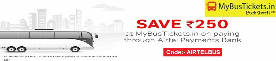 Save Rs 250 at MyBusTickets on Paying through AirTel Payments Bank